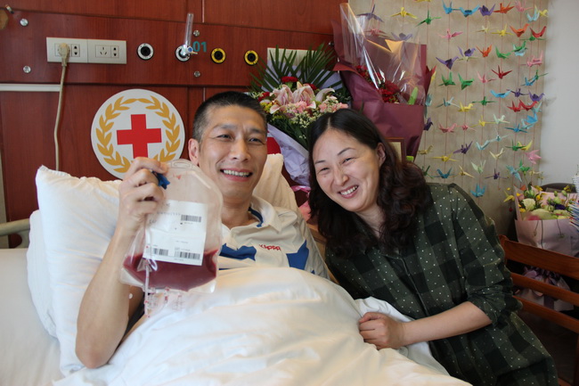 俞国荣成功捐献230毫升造血干细胞混悬液