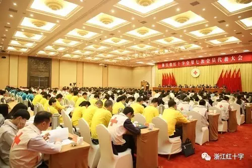 浙江省红十字会第七次会员代表大会第一次全体会议现场