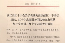 浙江省2020年红十字系统“突出贡献”单位（个人）评选揭晓